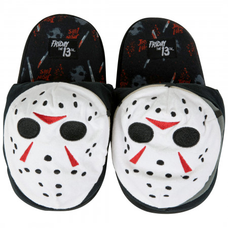 Friday the 13th 3D Jason Voorhees Mask Men's Slippers